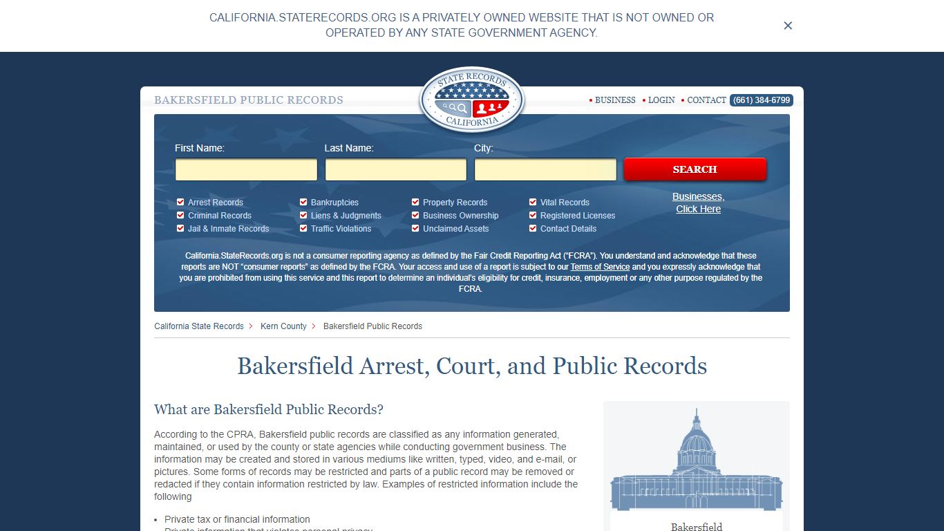 Bakersfield Arrest, Court, and Public Records